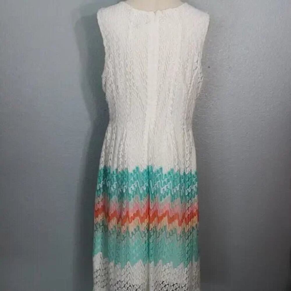 R&K White & Pastel Colored Lace Dress Size 18 - Picture 6 of 12